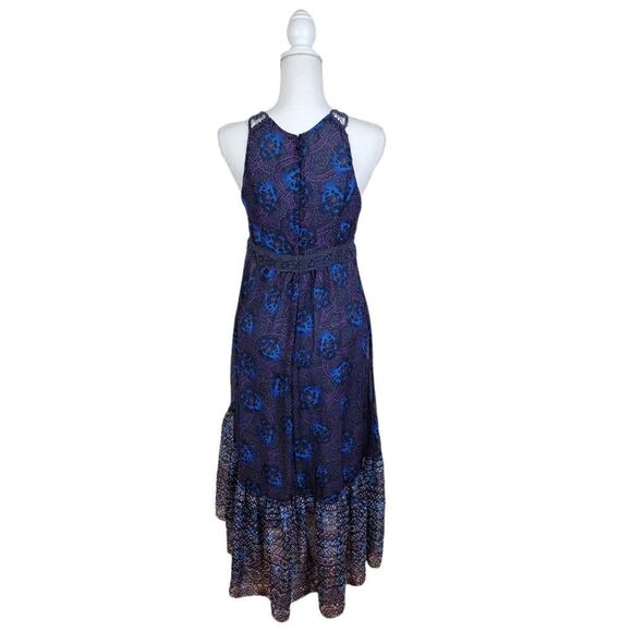 Free People Sleeveless Floral Dress. Blue 4#026 - Picture 7 of 12